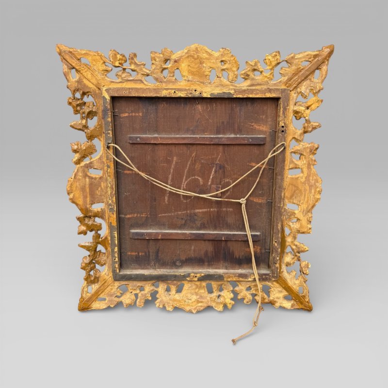 Antique Victorian Ornate & Floral Carved Small Giltwood Rectangular Wall Mirror - Image 6